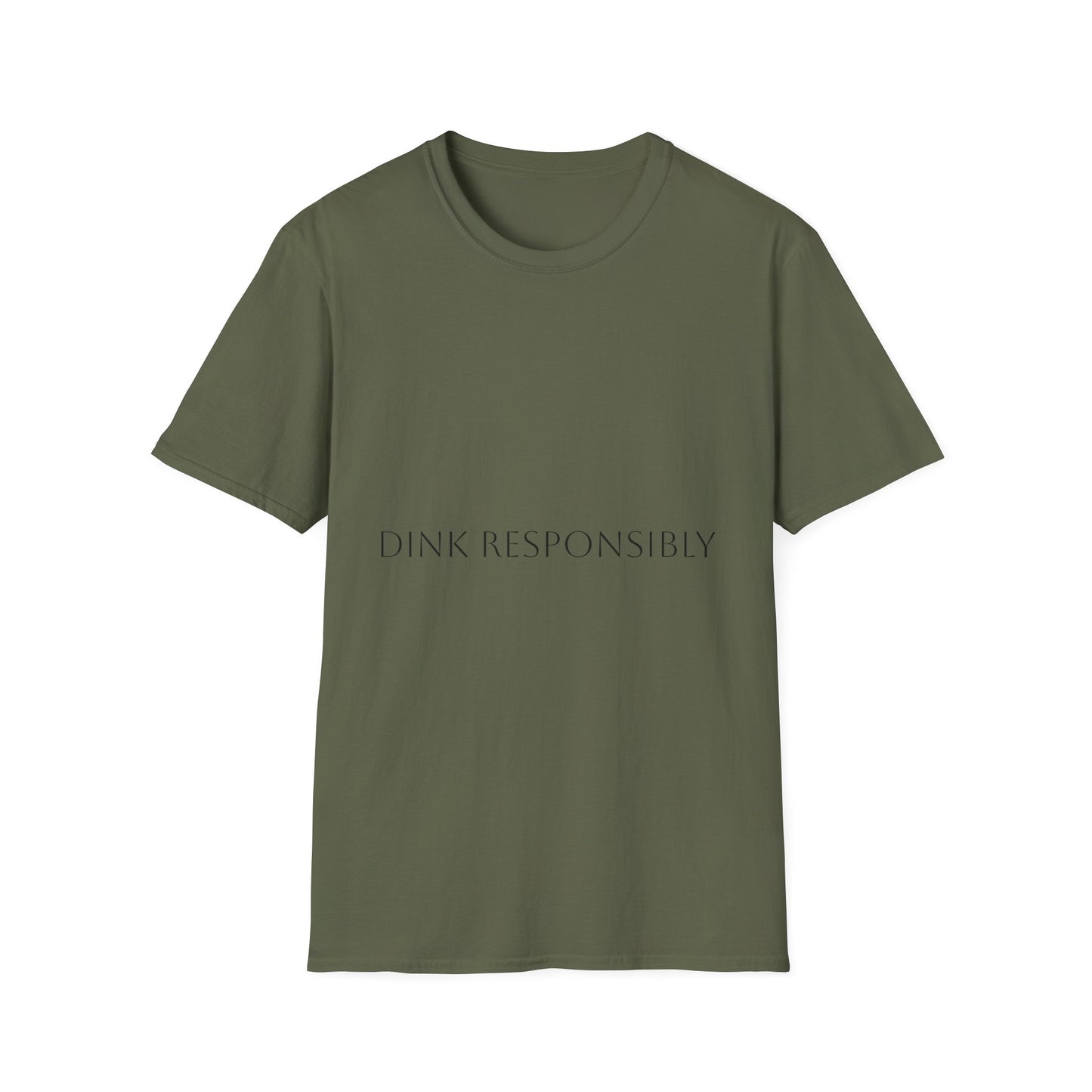 Unisex Softstyle T-Shirt - Dink Responsibly, Fun Casual Wear, Gift for Friends, Drinking Humor Apparel, Everyday Comfort Tee