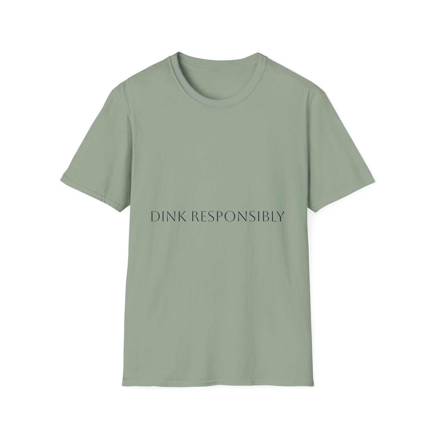 Unisex Softstyle T-Shirt - Dink Responsibly, Fun Casual Wear, Gift for Friends, Drinking Humor Apparel, Everyday Comfort Tee