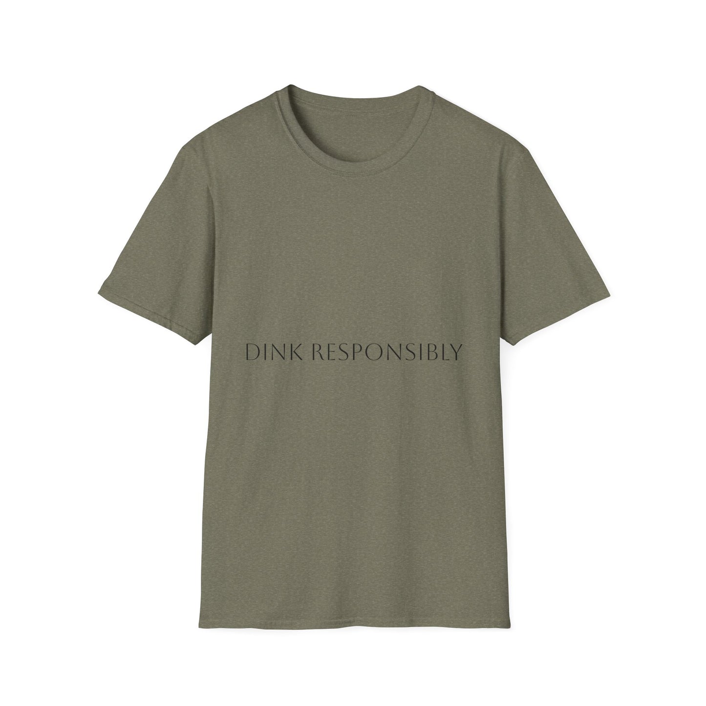 Unisex Softstyle T-Shirt - Dink Responsibly, Fun Casual Wear, Gift for Friends, Drinking Humor Apparel, Everyday Comfort Tee