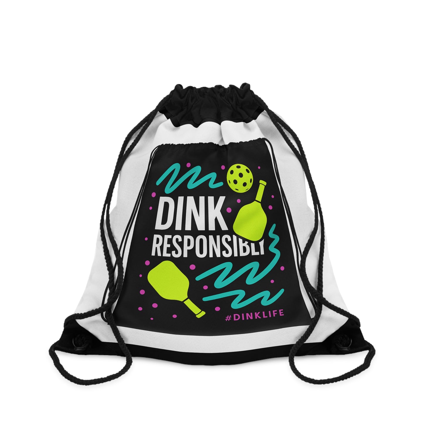 Pickleball Provisions Drawstring Bag – “Gear Up. Dink Hard.”